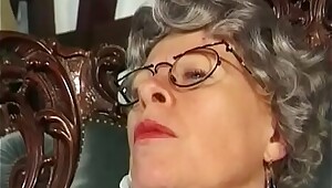 Granny Fingers Her Ass